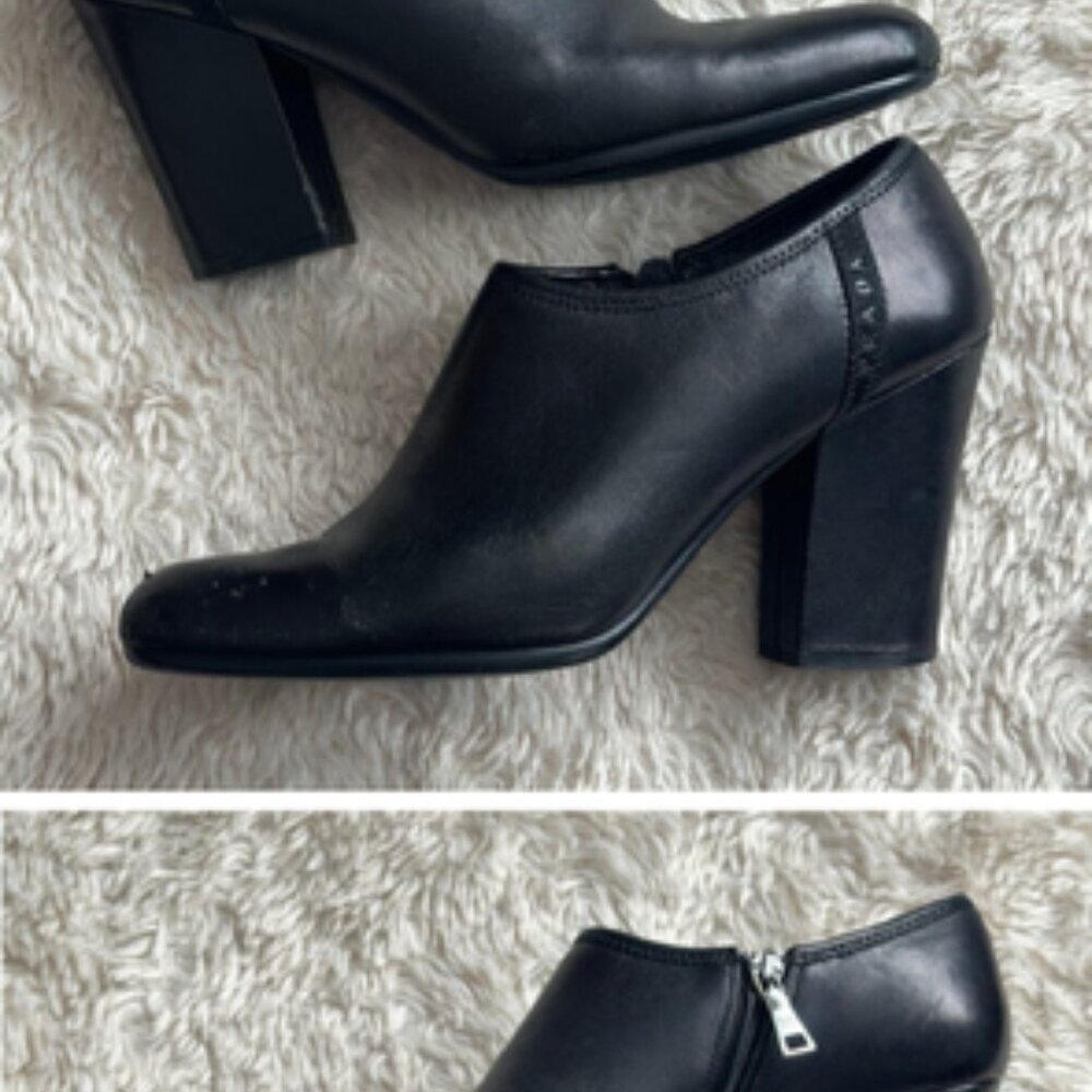 Prada Women's Black Leather Ankle Boots